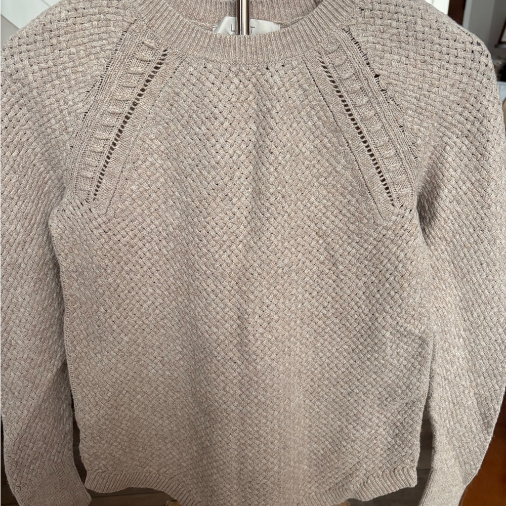LOFT Textured Knit Sweater in Beige